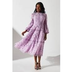 Lace - Women Dresses Coast Lace Panelled Long Sleeve Dress - Lilac