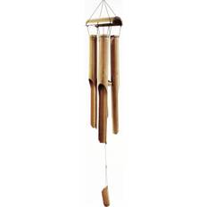 Natural Garden Decorations Ancient Wisdom Bamboo Windchime Natural Finish 4 Large Tubes Brown
