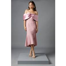Coast Satin Sleeve Scuba Midi Dress - Pink