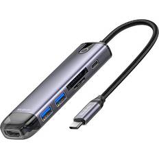 USB Hubs Mcdodo 6-In-1 Usb-C Rj-45 Vga Hdmi 4K Laptop Hub