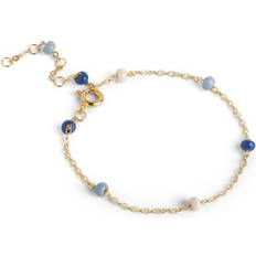 Guldbelagt Armbånd ENAMEL Copenhagen Lola Bold Armbånd Kædearmbånd Med Vedhæng - Marine