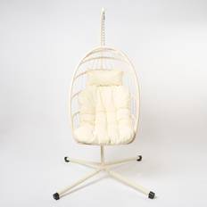 Foldable Outdoor Hanging Chairs OHS Hanging Egg Chair Floating Garden Seat Cushion