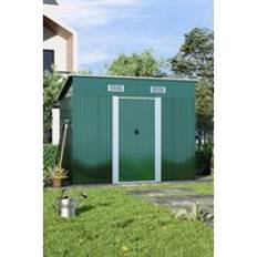 Garden Sanctuary Green Compact Metal Storage Tool Shed One Size (Building Area )