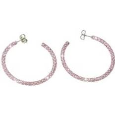 Rose Gold Earrings Amina Muaddi Pink Crystal Slim Earrings Cameron - Pink