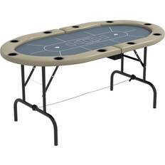 10 Player Folding Poker Table Brown