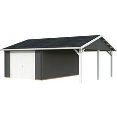 Garagen Palmako Garage Roger 19 0 16 2 m² 44 mm Dunkelgrau Weiß (Gebäudefläche )