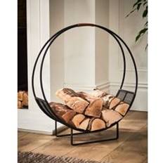 Traditional Style Black Rounded Iron Log Storage Firewood Holder H65.5 x W23cm