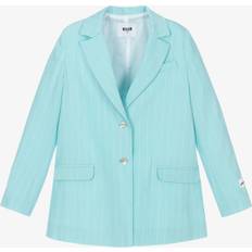 Girls Blazers Children's Clothing MSGM Girls Stripe Blazer - Blue White