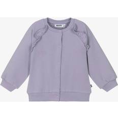 Ruffles Tops Molo Girls Purple Cotton Jersey Ruffle Cardigan