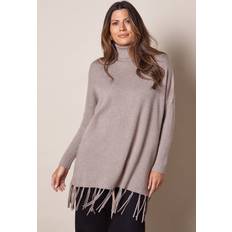 Capes & Ponchos on sale Wallis Fringed Hem Roll Neck Poncho - Mocha
