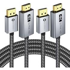 Warrky 4K DisplayPort to HDMI Port Cable 2 Packs