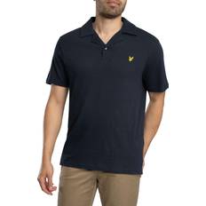 Lyle & Scott Linen Revere Collar Polo Shirt Black