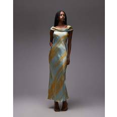 Topshop Drape Shoulder Maxi Occasion Dress - Multi