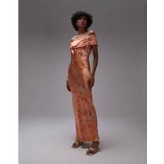 Occasion dress Topshop Drape Shoulder Maxi Occasion Dress - Blurred Orange