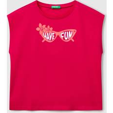 3XL Children's Clothing United Colors of Benetton T-shirt With Neon Print - Fuchsia