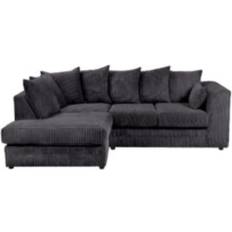 Jumbo cord corner sofa Lennox Jumbo Cord Corner Black Sofa
