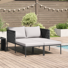 Dyna - Metall Solsängar vidaXL Solbädd Med Kuddar 2-Person Anthracite 115x153x69.5 cm