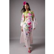 Coast Long Sleeve Satin Printed Maxi Dress - Green