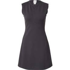 Calvin Klein Ensfarvet Kjoler Calvin Klein Viscose Blend Quarter Zip A-Line Dress - Grey