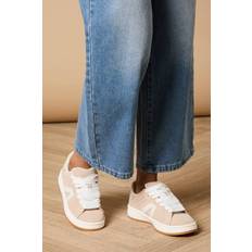 Oasis Faux Suede Lace Up Trainers - Beige