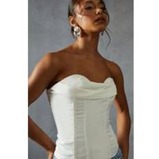 Corsets on sale Misspap Satin Bandeau Draped Corset Top - White