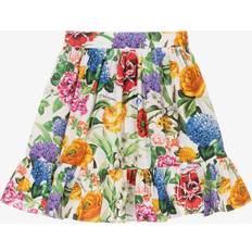 18-24M Skirts Children's Clothing Dolce & Gabbana Junior Girls Ivory Cotton Floral Print Skirt White