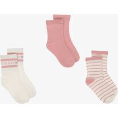 Pink Socks Mayoral Girls Ivory Pink Stripe Cotton Socks - Ivory Pink