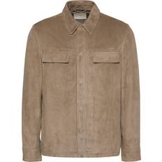 Calvin Klein Herre Jakker Calvin Klein Suede Overshirt Morel - Taupe