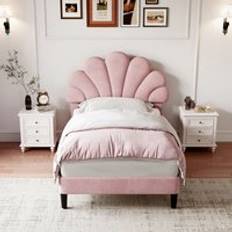 3ft Single Upholstered Velvet Pink
