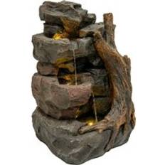 White Garden Decorations Electric Water Feature Willow Springs Grey
