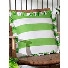 Furn Palm Royale Stripe Ruffle Outdoor 50 x 50 cm Scatter Cushion Green