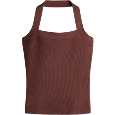 H&M Fine Knit Halterneck Top - Rusty Brown
