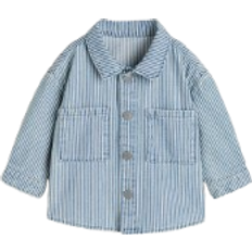 9-12M Skjortor Barnkläder H&M Baby Blå Skjortjacka bomullstwill