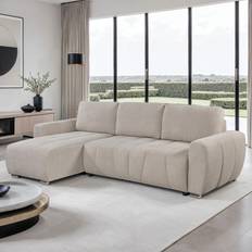 Beige Sofas More4Homes Vienna Fabric Pull Out Folding Bed Sofa
