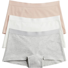 H&M Cotton Boxer Briefs 3-Pack - Light Grey Marle/Powder Pink