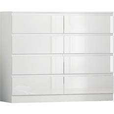 8 drawer chest Fwstyle STR8CWHGL White Gloss Chest of Drawer 110x99cm