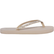 Shein Woman Shoes Light Comfortable Rhinestone Decor Plastic Beige Flip-Flops For Summer Vacation Shoes Summer Back To School Shoes College Student Shoes Spring Shoes Spring Break Easter For Casual Beach Style