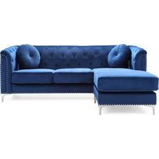 Glory Furniture Pompano Collection G781B-SC Blue Sofa 83" 2pcs 3 Seater