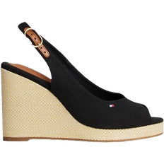 Tommy Hilfiger Slingback Wedge Espadrille Sandals - Black