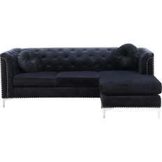 Glory Furniture Pompano Collection G893B-SC Black Sofa 83" 2pcs 3 Seater