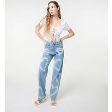 Pink - Women Jeans Pink Vanilla Denim Spray Heart Detail Jeans - Light Blue