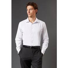 Solid Colours Shirts Burton Mens Button-Up Shirt Collared Long Sleeve - White
