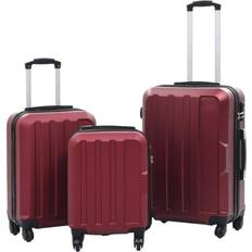vidaXL Hard Suitcase Set of 3 - Wine Red