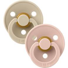 Bibs Nappar Bibs Colour Rund Napp Latex Str 1 2-pak Vanilla/Blush