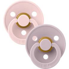 Bibs Colour Round Pacifier Latex Size 1 2-pack Blossom/Dusky Lilac
