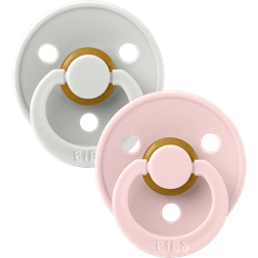 Bibs Colour Round Pacifier Latex Size 1 2-pack Haze/Blossom