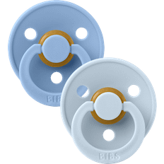 Bibs Colour Round Pacifier Latex Size 1 2-pack Sky Blue/Baby Blue