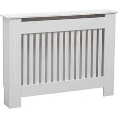 Oypla Medium White Wooden Slatted Grill Radiator Cover