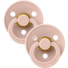 Bibs Colour Rund Napp Latex Str 1 2-pak Blush