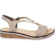 Rieker Braided Wedge Sandals - Beige
